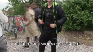 athletic lad with a monstrous boner in slutty 3some