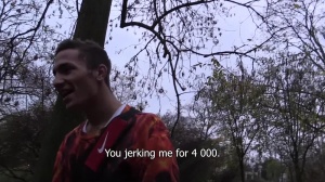 A very nasty sporty dude jerks off in the park