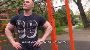 A tall and gigantic open-minded bodybuilder 