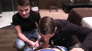 teen endures two dongs whilst losing his virginity