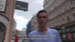 young Czech man puts a penis in his throat