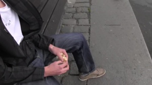 amateur lad sucks a strangers penis outside