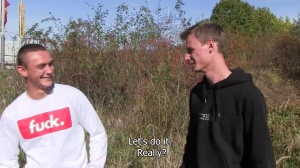 Two friends are doing messy stuff for money