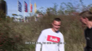 Two friends are doing messy stuff for money