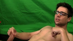 ZackRandall.net - Zack Randall in glasses edging in the bed