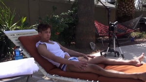 GayAsianNetwork - Juicy Levy Foxx stretching outdoors