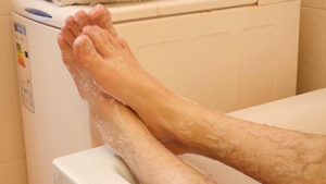 Twinky Feet - Horny Adam jack off feet fetish
