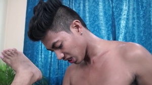 Asia Boy - Jordan with Josh bareback wanking