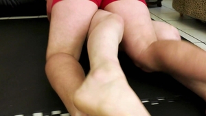 ManPuppy.com: Leo barefoot wrestling